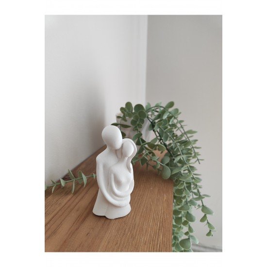 Sarılan Sevgili Biblo , Şakayık Mum,vazo Ve Çok Amaçlı Tabak Seti