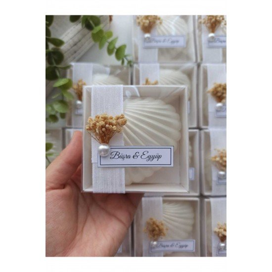 Kutulu Istiridye Mum Düğün, Nişan , Söz ,kına , Mevlüt , Doğum Günü , Yılbaşı Hediyelik- 10 Adet