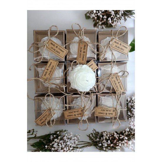 20 Adet Süslemeli Şakayık Çiçeği Mum, Nikah Şekeri, Doğum, Sünnet, Düğün Nişan Söz, Kına, Doğum Günü