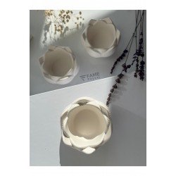 3lü Lotus Çiçeği Dekoratif Tabak & Kase, Hediyelik, Takı Ve Mum Tabağı, Mumluk, Sunumluk, Organizer