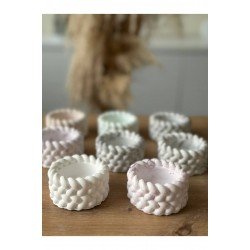 Burgulu Boş Beton Mumluk 10’lu Set | El Yapımı Taş Tozu | Dıy Için Uygun | Lomoor