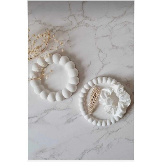 Pinterest Bubble Desenli Dekoratif Tabak, Takı Tabağı 2 li,Bardak Altlığı Ev Ofis