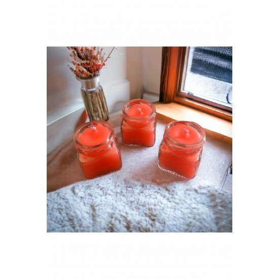 Official 3'lü Özel El Yapımı Mini Boy Vanilyali Kokulu Mum