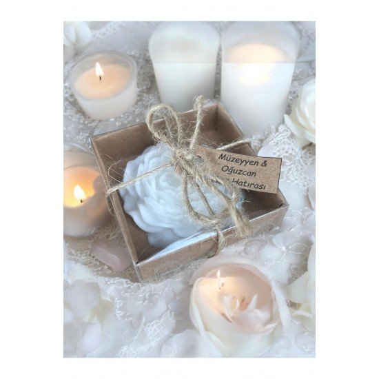 Mum, Nikah Şekeri, Doğum, Düğün Nişan Söz, Kına, Doğum Günü 20 Adet Gül Şakayık Çiceği Mum