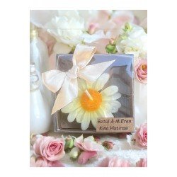 20 Adet Süslemeli Papatya Mum, Nikah Şekeri, Doğum, Sünnet, Düğün Nişan Söz, Kına, Doğum Günü