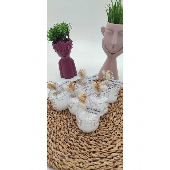 Official Kişiye Özel Düğün|nişan|söz| Annelergünü| Hediyelik Şekerlik Mum Süslemeli - 10 Adet