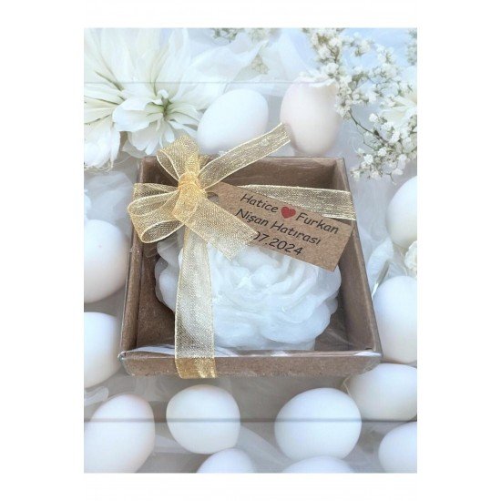 Mum, Nikah Şekeri, Doğum, Düğün Nişan Söz, Kına, Doğum Günü 20 Adet Gül Şakayık Çiceği Kurdeleli Mum