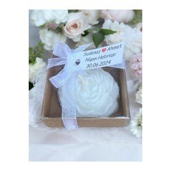 Mum, Nikah Şekeri, Doğum, Düğün Nişan Söz, Kına, Doğum Günü 20 Adet Gül Şakayık Çiceği Kurdeleli Mum