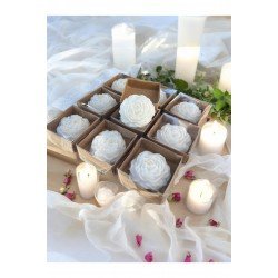 Official Özel Tasarım 20 Adet Gül Şakayık Mum Nişan Nikah Düğün Kına Hediyelik