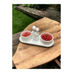 Official Özel Tasarım El Yapımı Mumluk Ve Sarılan Çift Biblo