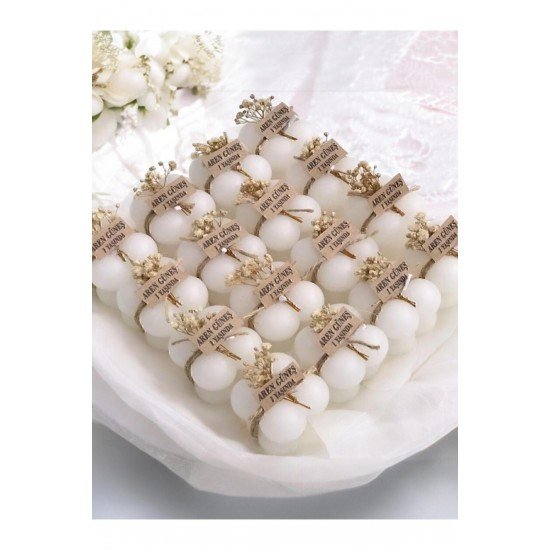 Hediyelik 10 Adet Süslemeli Bubble Mum, Nikah Şekeri, Doğum, Sünnet, Düğün, Nişan, Söz