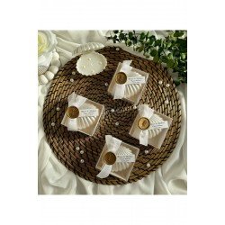 Mühür Detaylı Kutulu İncili İstiridye Mum Söz, Nişan, Nikah, Doğum günü, Düğün, Hediyelik -15 Adet