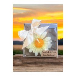 20 Adet Süslemeli Papatya Mum, Nikah Şekeri, Doğum, Sünnet, Düğün Nişan Söz, Kına, Doğum Günü