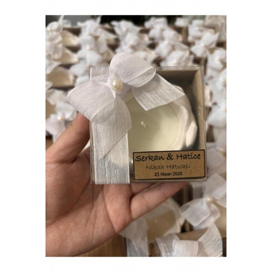 10 lu Lotus Mumlu Düğün Nişan Kına Hediyeliği