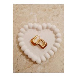 Dekoratif Modern Takı Tabağı Kalpli Tasarım ( Kumlu Beyaz )