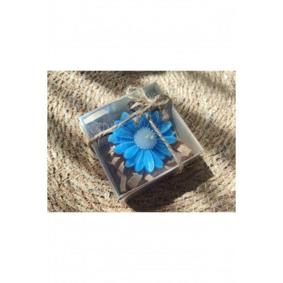 20 adet hediyelik düğün,nikah,nişan,doğum günü,kına,sünnet,söz için mavi papatya mum