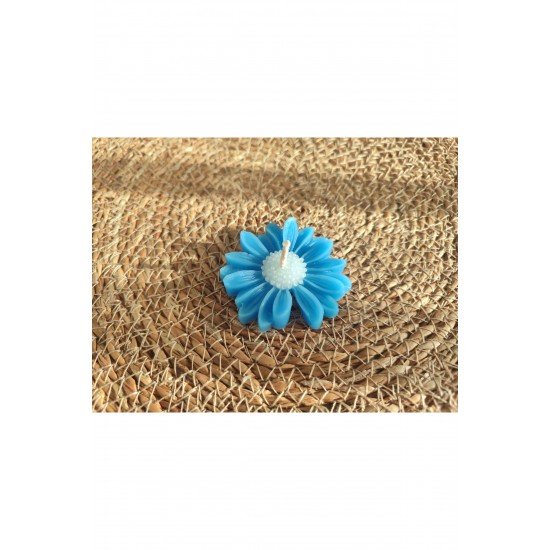 20 adet hediyelik düğün,nikah,nişan,doğum günü,kına,sünnet,söz için mavi papatya mum