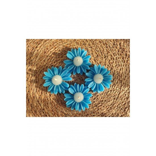 20 adet hediyelik düğün,nikah,nişan,doğum günü,kına,sünnet,söz için mavi papatya mum