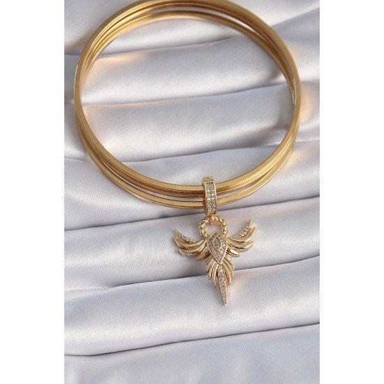Özel Pirinç Gold Renk Zirkon Taşlı Anka Kuşu Model Ajda Charm Fırsat!!!