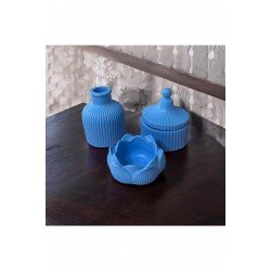 Pinterest Mavi Özel Tasarım Mumluk Pinterest Vazo Lotus Çiçeği Mumluk Aksesuar Seti