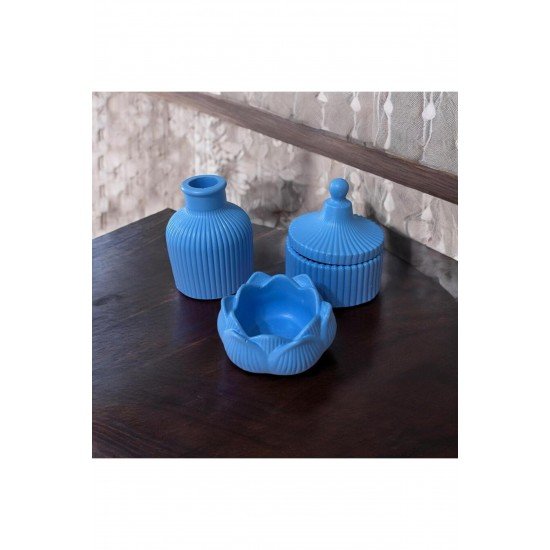 Pinterest Mavi Özel Tasarım Mumluk Pinterest Vazo Lotus Çiçeği Mumluk Aksesuar Seti