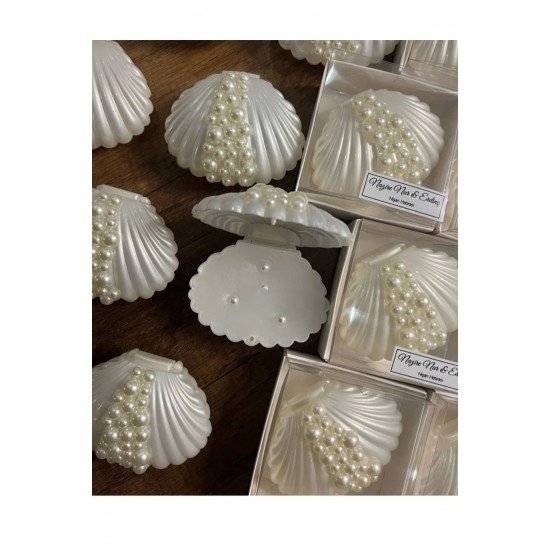 10 adet istiridye modelli mum #söz#dekor#hediye#nişan#dogum#bebek