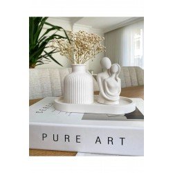 Sarılan Çift Tabak Iskandinav Vazo Biblo Set