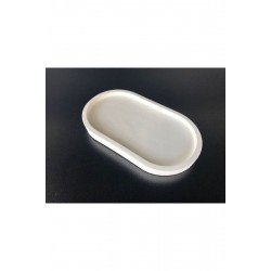 Dekoratif Oval Beyaz Beton Biblo Tabakbeton Takı Tabağı Mum Tabağı Mumluk Organizer