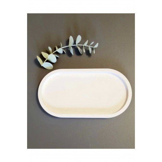 Beyaz Renk Beton Tepsi