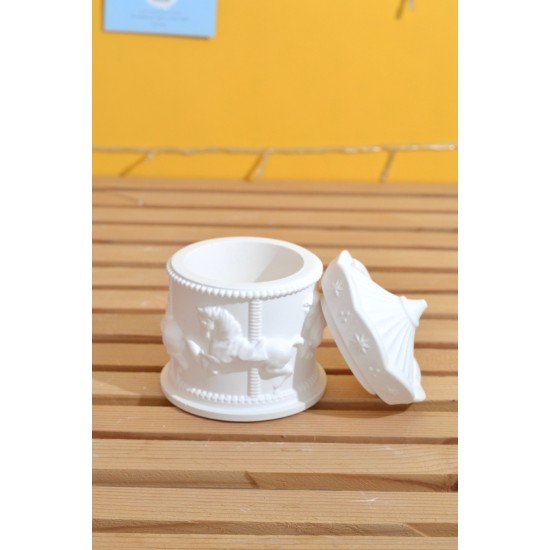 Boyamaya Hazır Atlı Karınca Kutu | Boyasız Verniksiz Beton Kutu Obje | Evde Kendin Yap Etkinliği