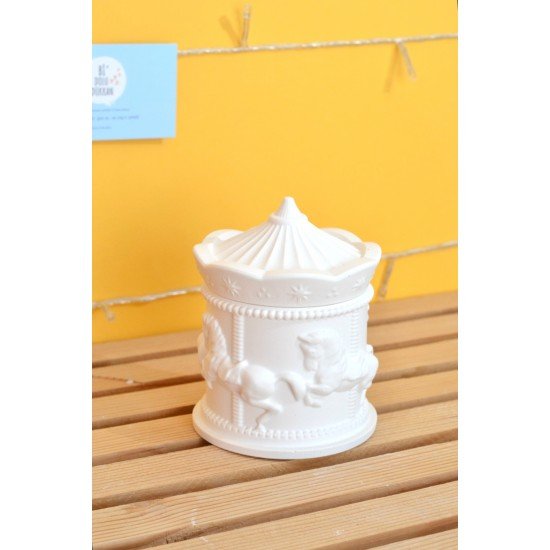 Boyamaya Hazır Atlı Karınca Kutu | Boyasız Verniksiz Beton Kutu Obje | Evde Kendin Yap Etkinliği