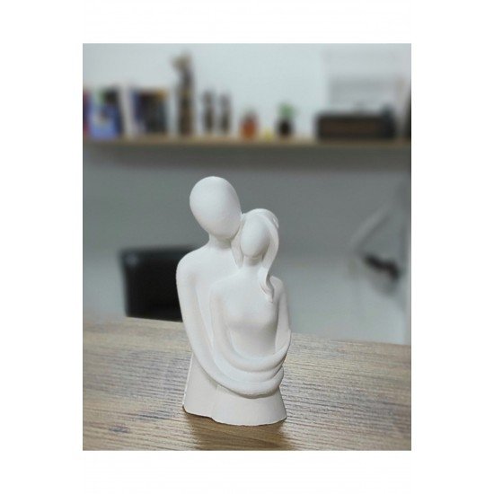 Kucaklaşmış Sevgili Aşıklar Biblo 11*5- Beyaz Çift