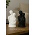 Sarılan Çift Figürü Biblo – Siyah & Beyaz 2’li Dekoratif Set