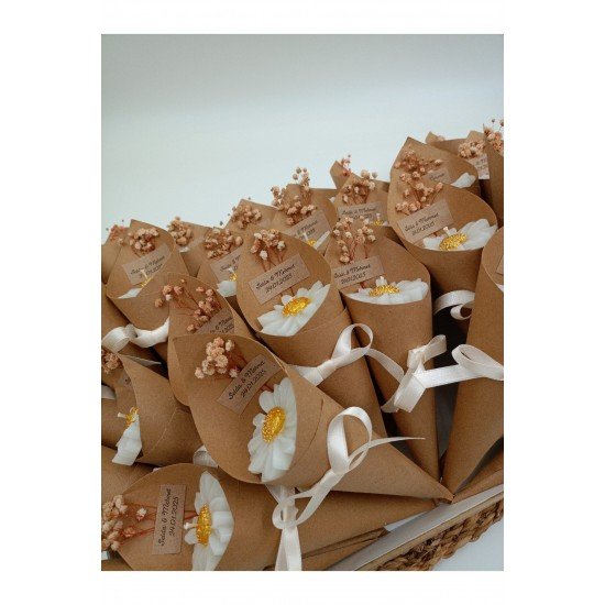 Bernamiofficial Papatya Mum Buket,nişan,söz,nikah,doğum Ve Mevlüt Için Hediyelik Mum Buketi 5 Adet