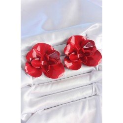 Özel Pirinç Kırmızı Renk Gül Model Kadın Küpe Fırsat!!!