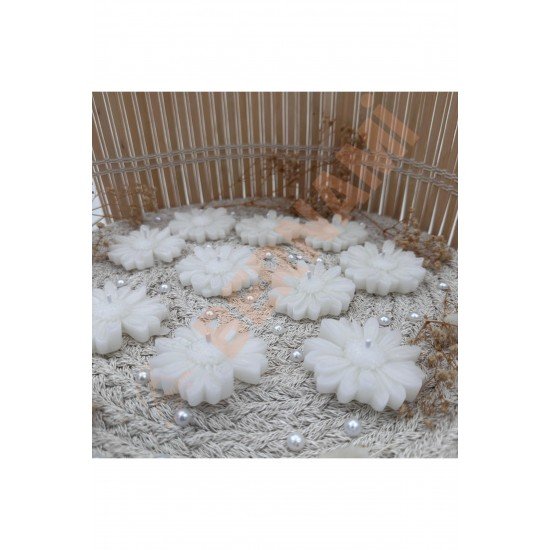 Papatya Mum Boyasız Nişan, Nikah, Doğum Günü, Özel Gün - 10 Adet