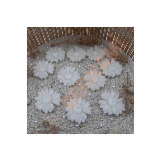 Papatya Mum Boyasız Nişan, Nikah, Doğum Günü, Özel Gün - 10 Adet