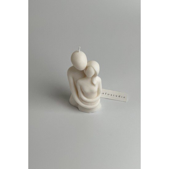 Sarılan Çift Sevgili Model Dekoratif Kokulu Soya Mumu Vegan Ev Dekoru Mum Sevgiliye Hediye EFS275