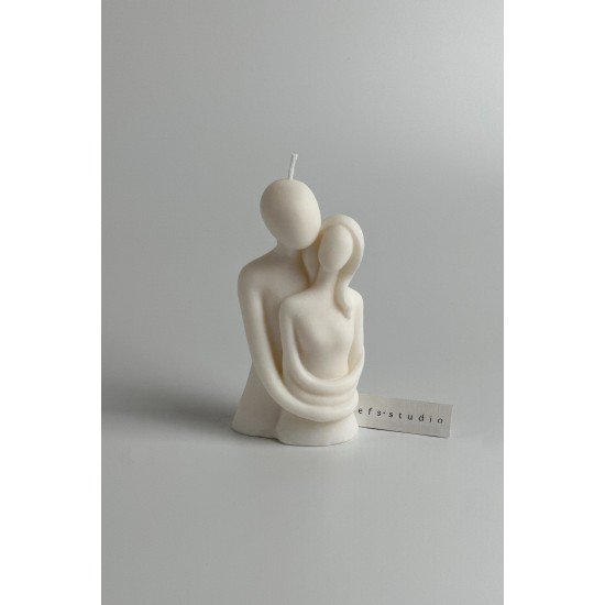 Sevgiliye Hediye Aşk Romantik Sarılan Çift, Şamdan, Gül Mum Ev Dekorasyonu Masa Mumu Sevgililer Günü