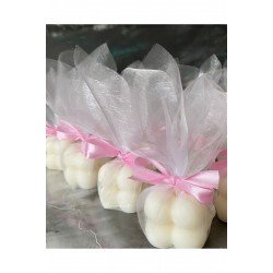 15 Adet Mum Tüllü Pembe Kurdele Ile Hediye #bebek #nişan#söz #hediywlikeşya