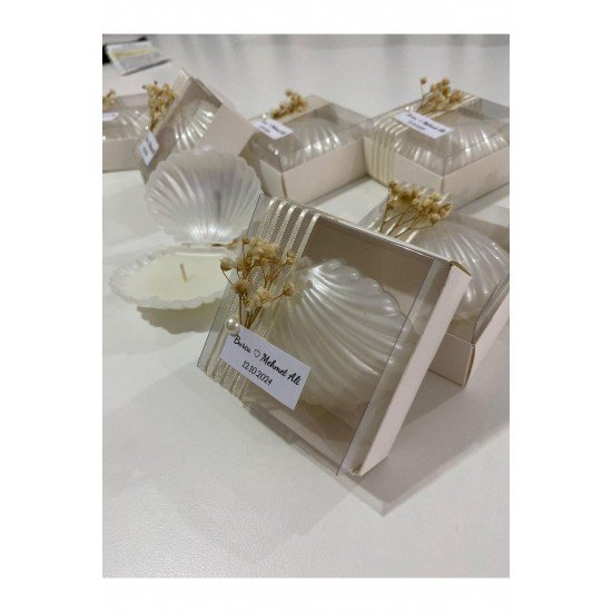 Kutulu Istiridye Mum Düğün, Nişan, Söz,kına,mevlüt, Doğum Günü Hediyelik 15 Adet