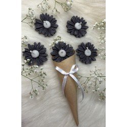 Buket Çiçek Desen Dekoratif Mum Söz,nişan,mevlid Hediyelik Buket Mum 5 Adet