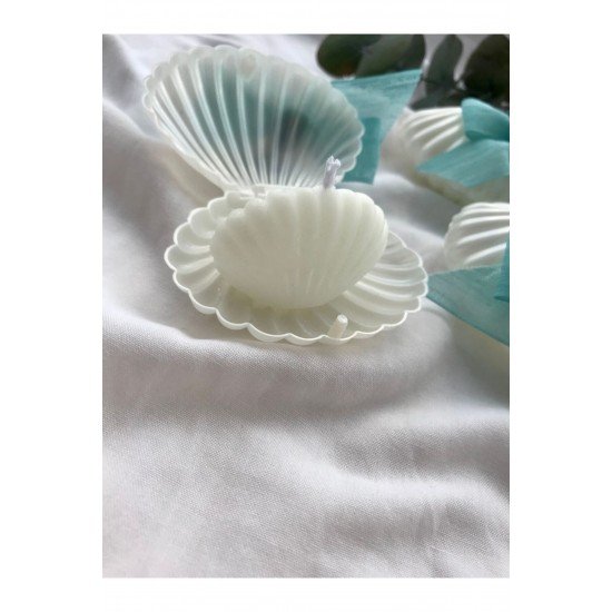 İstiridye Kutulu Mum - Düğün, Nikah, Söz, Nişan, Mevlüt, Doğum Günü Hediyelikleri - 10 Adet