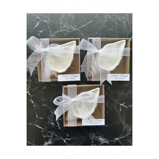 Kutulu Istiridye incili Mum Nişan 50 Adet