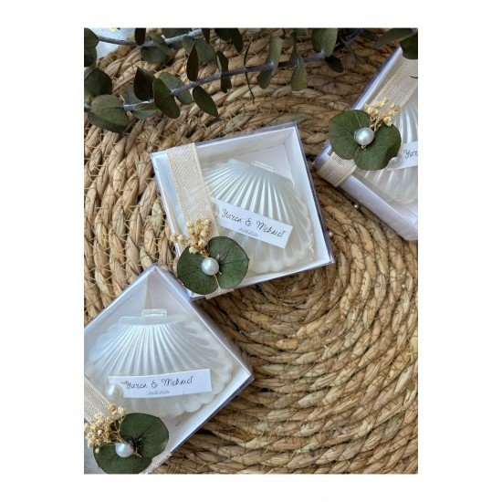 Kutulu Istiridye Mum Düğün, Nişan , Söz ,kına , Mevlüt , Doğum Günü , Yılbaşı Hediyelik-15 Adet