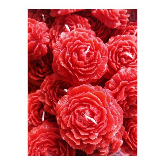 10 Adet Kırmızı Vanilya Kokulu Şakayık Mum , Düğün,kına ,özel Gün Hediyelik