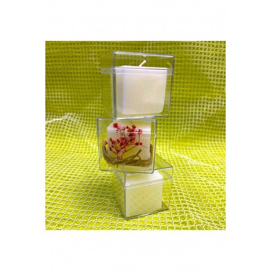 25'li Mika Kap Küp Soya Wax Mum Düğün Nişan Kına Sünnet Nikah Yeni Doğan Hediyelik