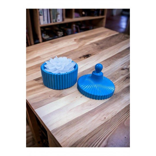 Özel El Yapımı Kapaklı Seramik Şekerlik Lokumluk Takı Organizer Mumluk