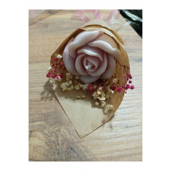 Çiçek Desen Dekoratif Mum Kadınlar Günü, Anneler Günü, Sevgiliye ve Arkadaşa Hediyelik Buket Mum