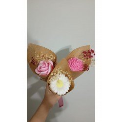 Çiçek Desen Dekoratif Mum Kadınlar Günü, Anneler Günü, Sevgiliye ve Arkadaşa Hediyelik Buket Mum